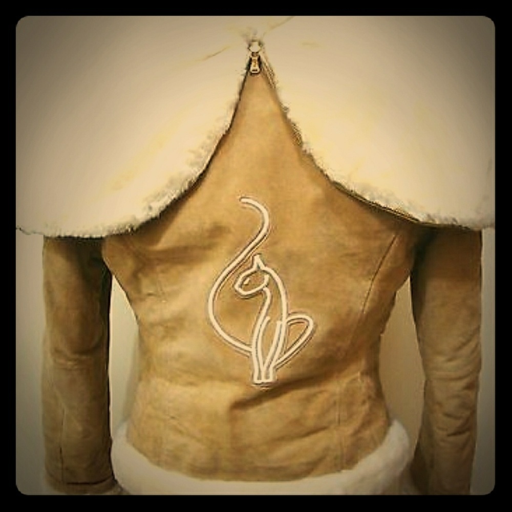 BABYPHAT SUEDE FAUX FUR JACKET BEAUTIFUL VGC